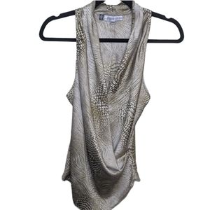 Jennifer Lopez Silky Animal Print Drape Top Size XS 🐍✨